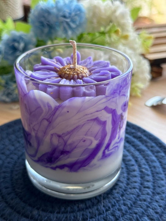 Lavendar Marble Candle