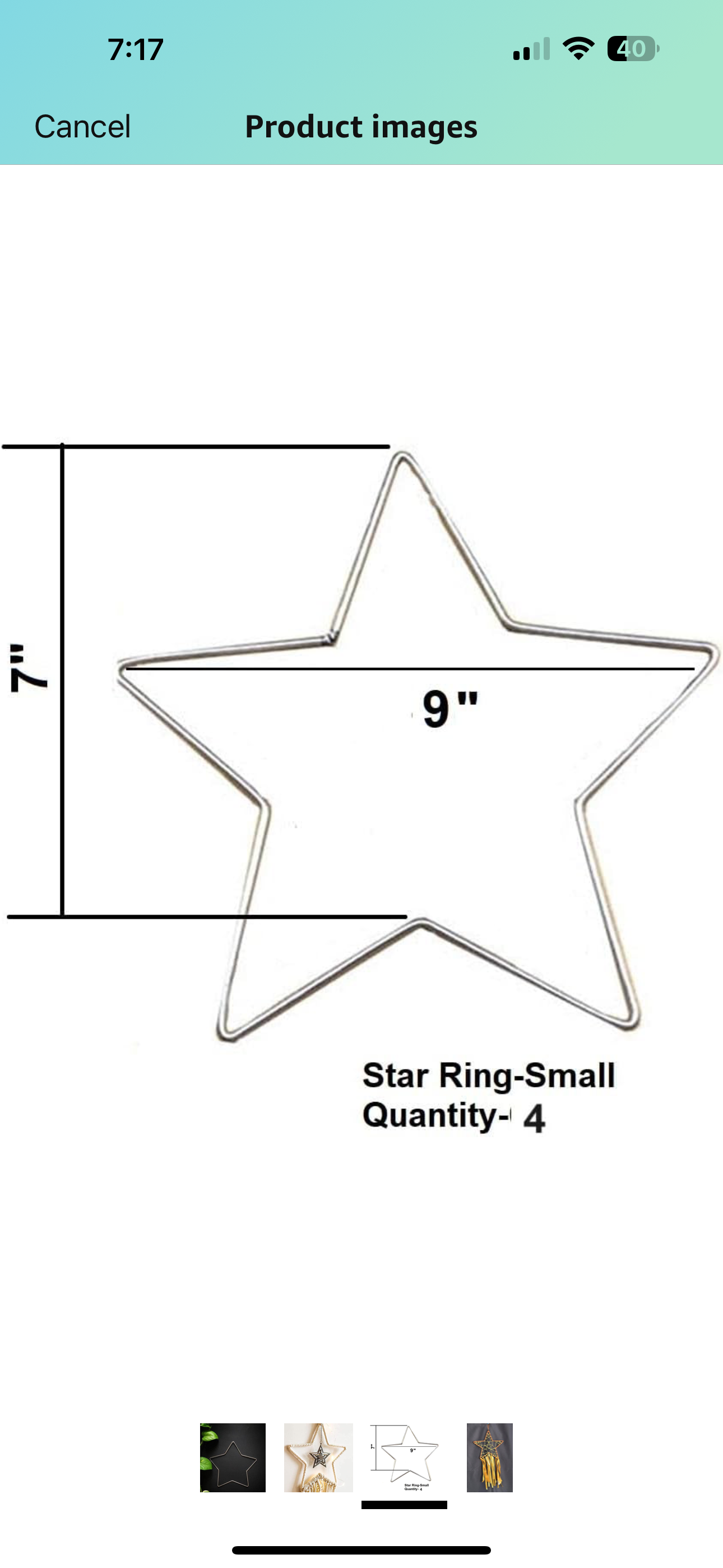 Star Shape Metal Ring (Set of 4)