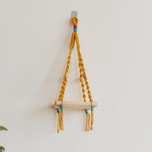 Macrame Colorful Hanging Square Shelf