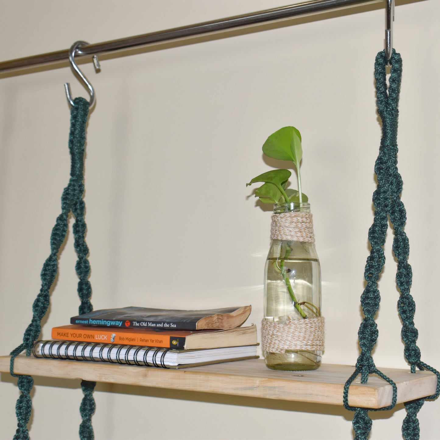 Two Tier Green Hanging Shelf