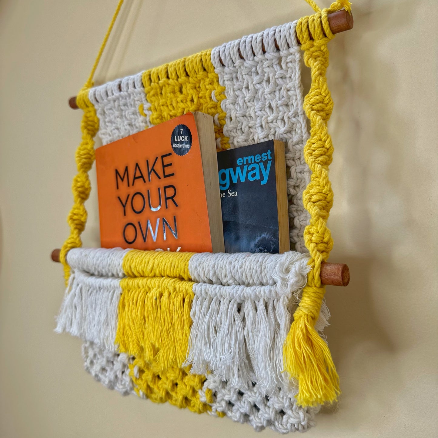 Macrame Book Holder (Yellow)