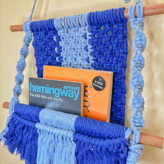 Macrame Book Holder (Blue)