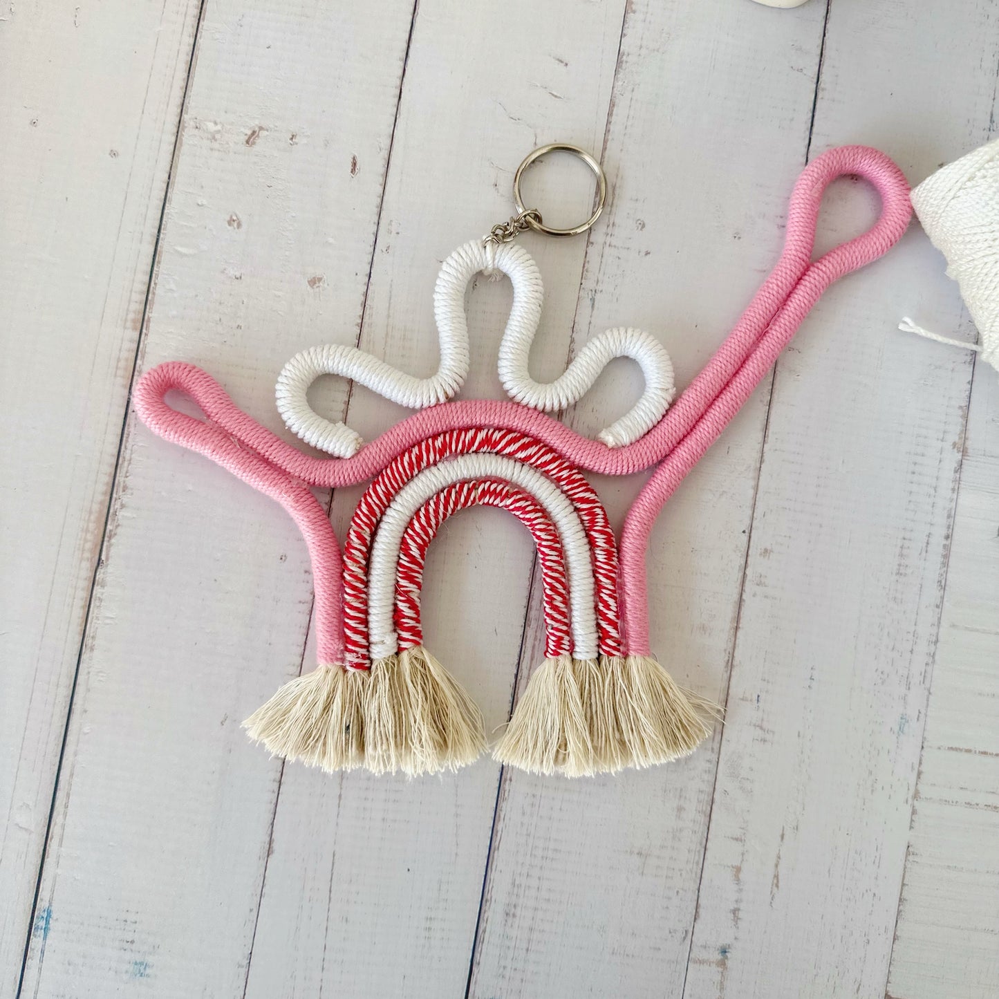 Macrame Dinosaur Keychain