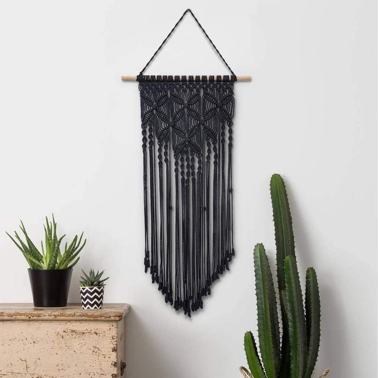 Macrame Black Butterfly wall hanging